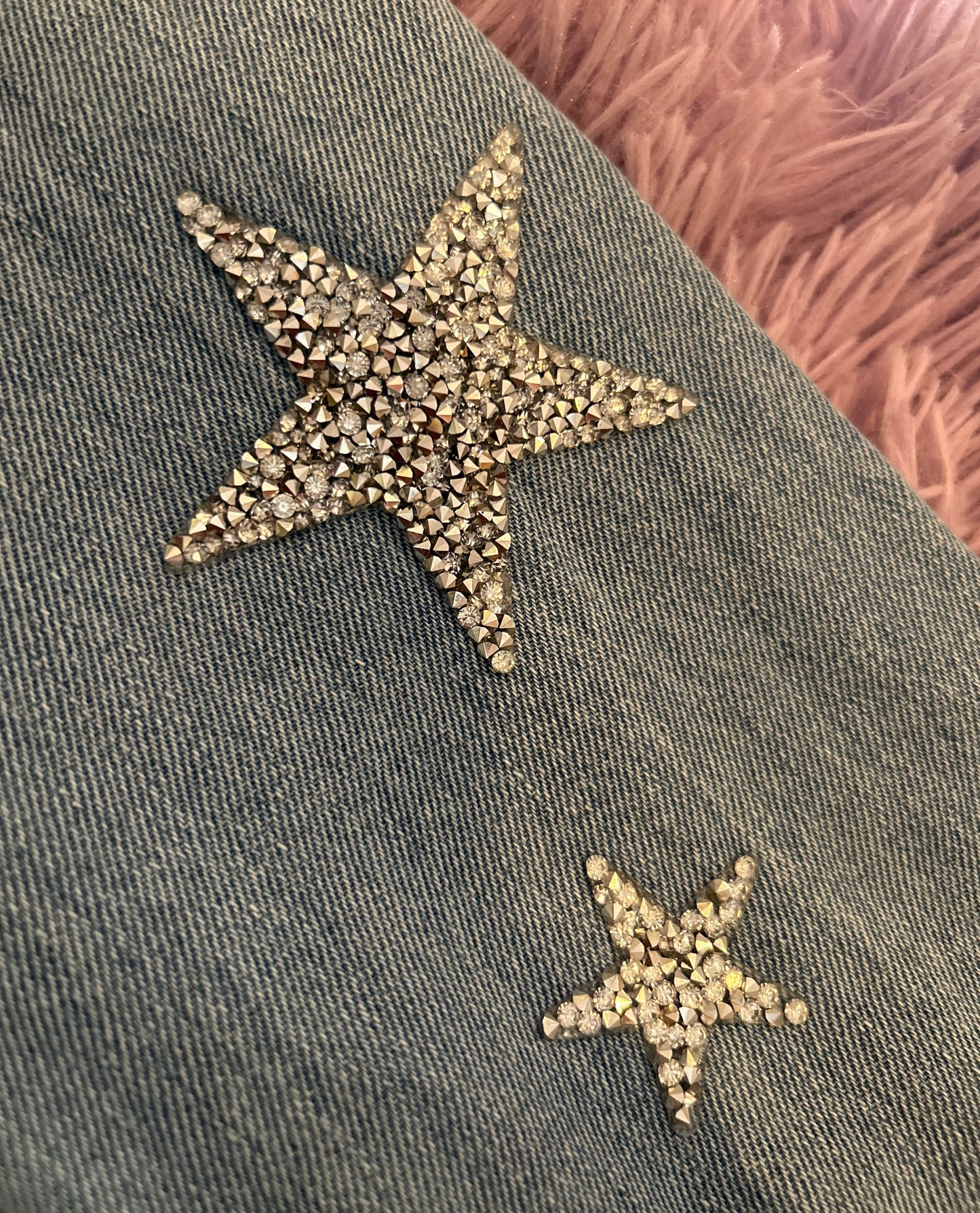 Denim jacket with star stones