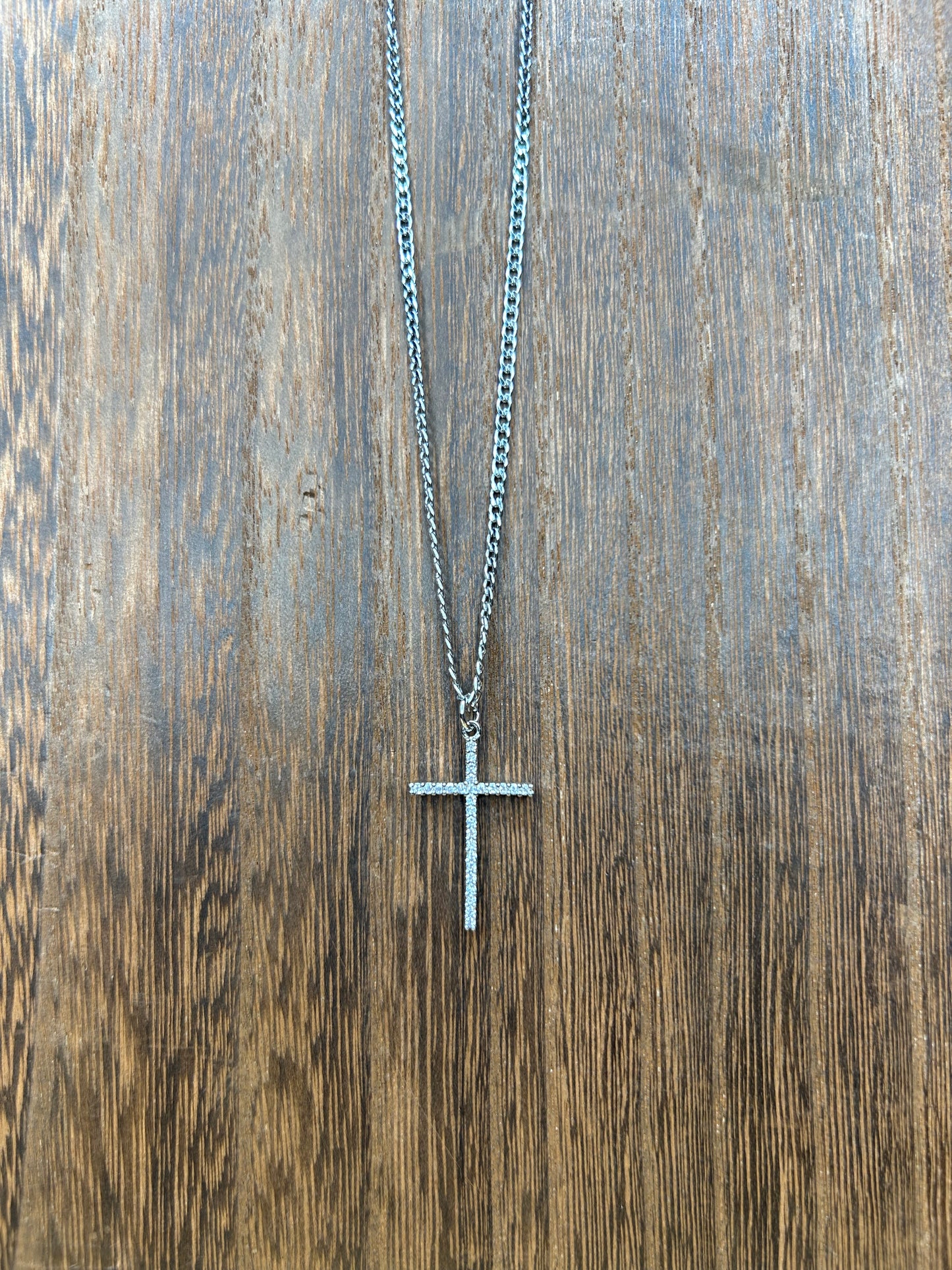 Rhinestones cross necklace