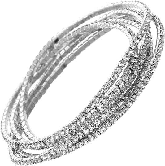 Bling stretch bracelets-silver