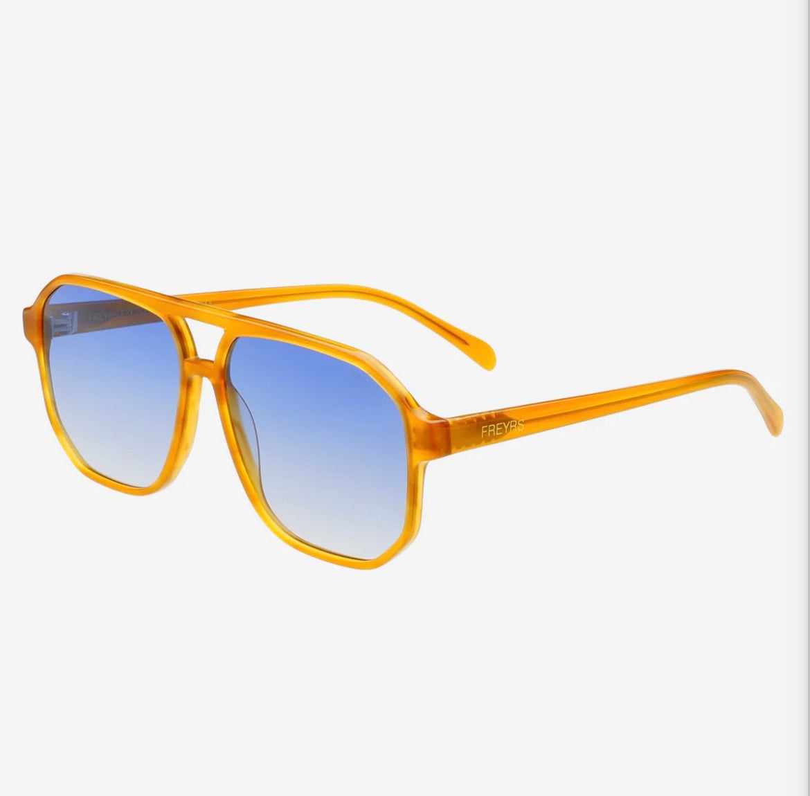 Gold & blue lense sunglasses