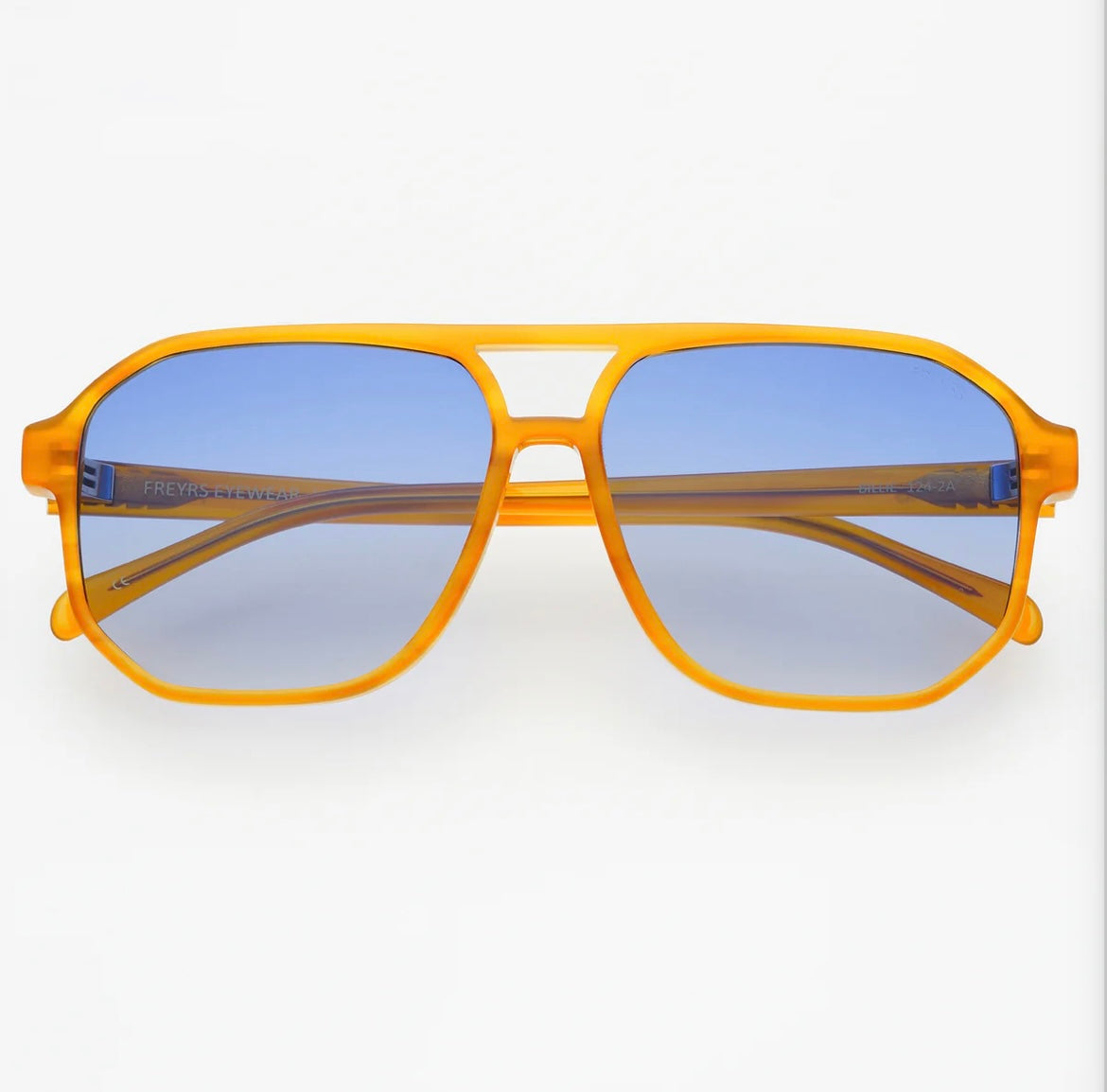 Gold & blue lense sunglasses