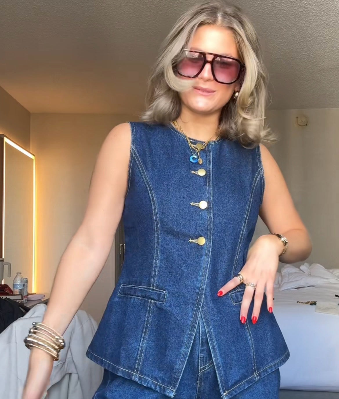 Denim vest set