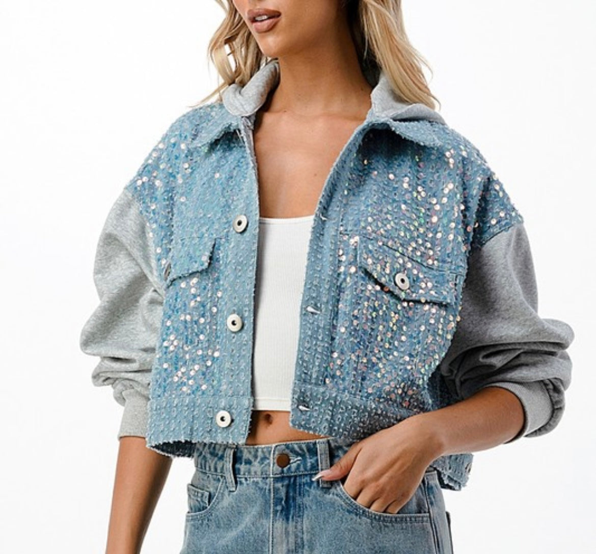 Sequins denim jacket