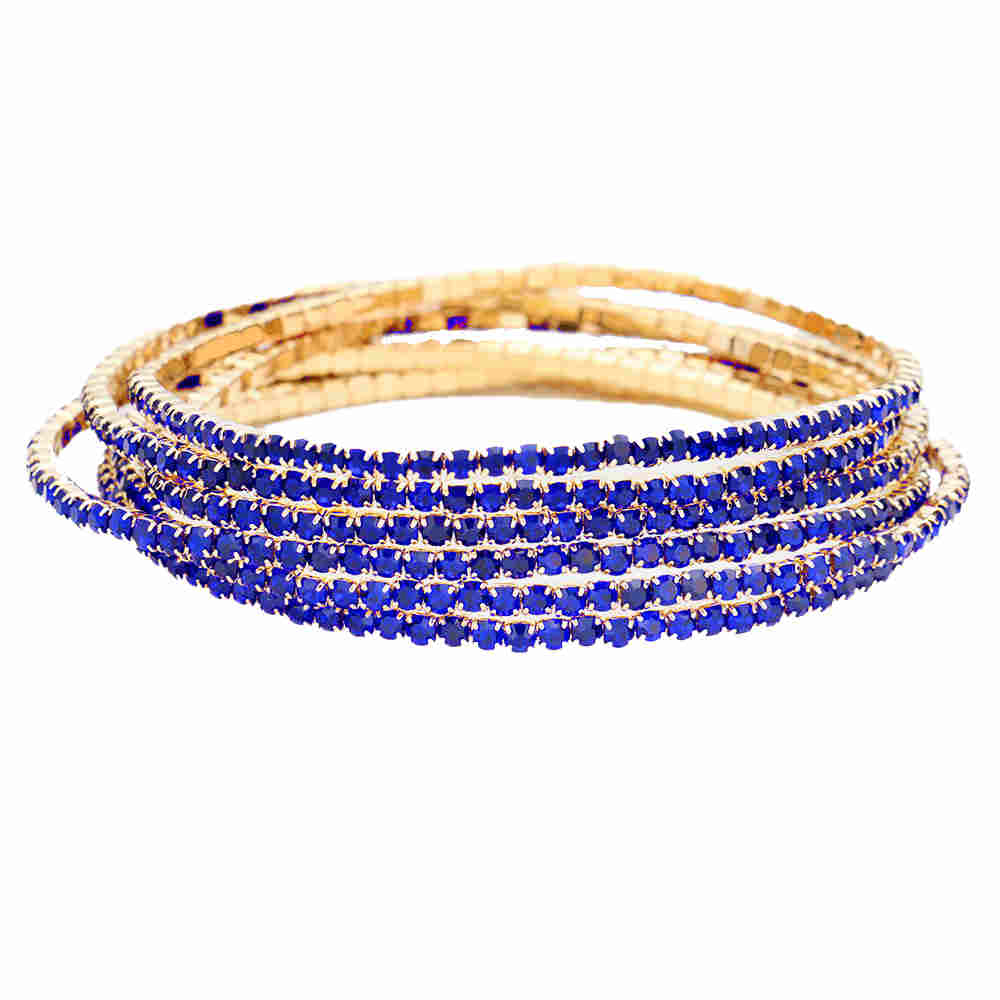 Bling stretch bracelets-blue