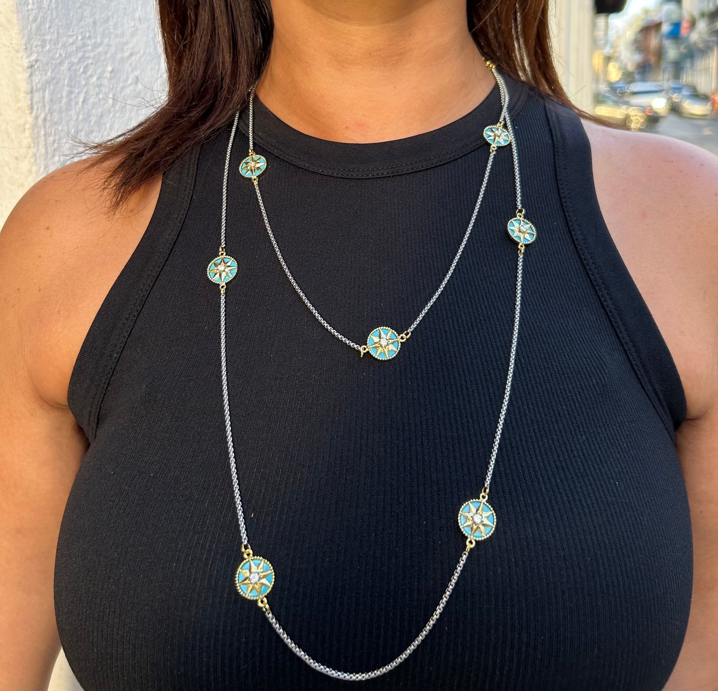 Multi wear blue necklace