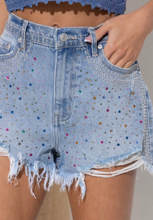 Studs and rhinestones short