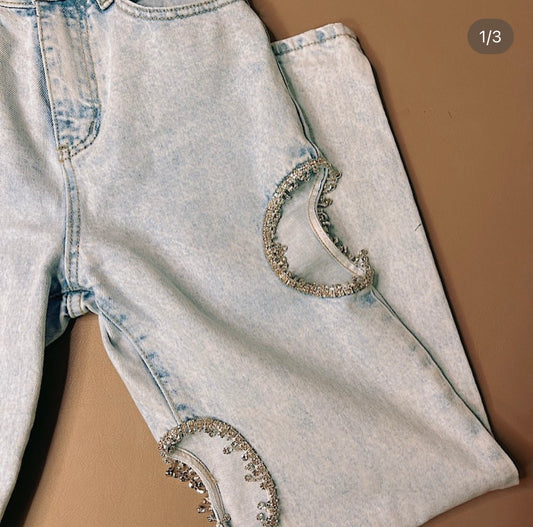 Rhinestones denim