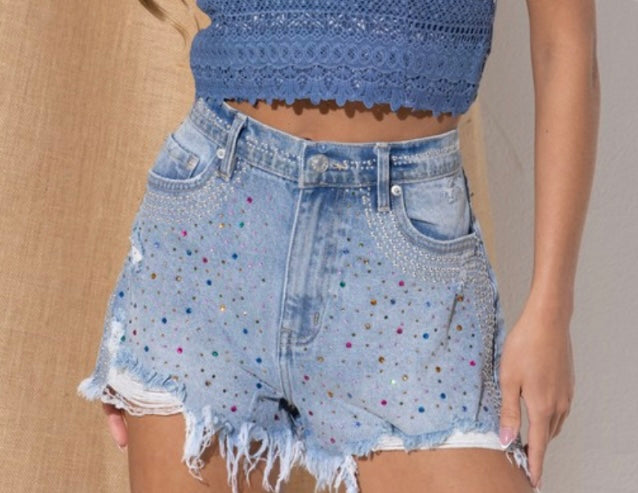 Studs and rhinestones short